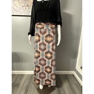 Allison Brittney Womens Maxi Skirt Medium Boho Indie Cottagecore Stretch